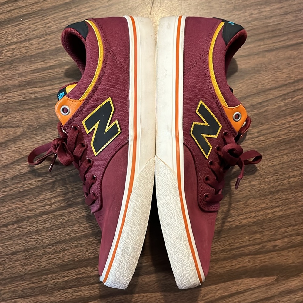 New Balance Numeric 255 Skateboard Shoe Burgundy Yellow Size 9
